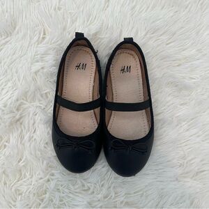H&M Kids Girls Toddler Black Ballet Flats with bow Size 9